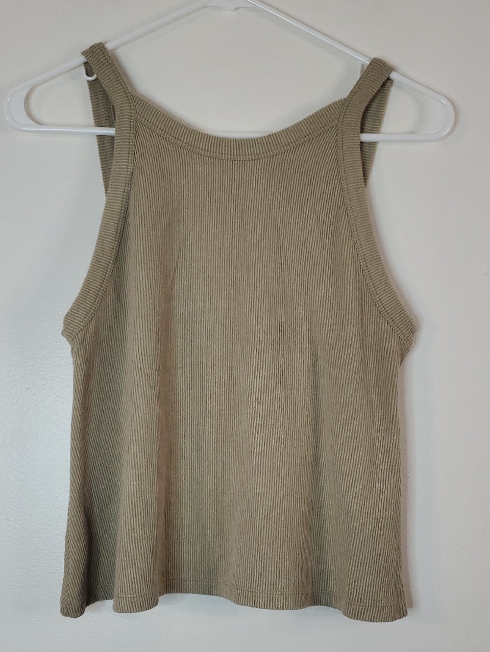 Free People Ribbed Halter Tank Top Size Small - Taupe Beige Intimately
